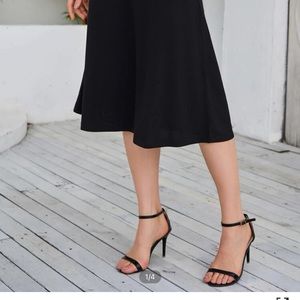 Shein basics black midi skirt